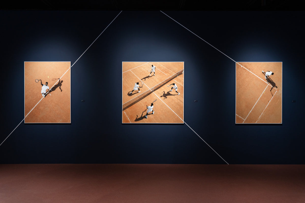 Life lines room with tennis court works, Moving Life, Still Art exhibition, Seoul