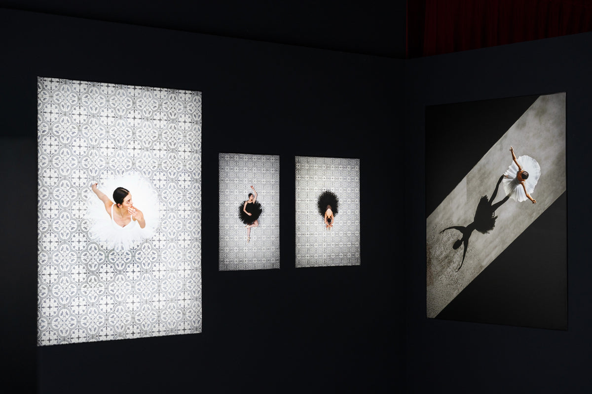 The silent frame room with ballet lightboxes, Moving Life, Still Art exhibition, Seoul